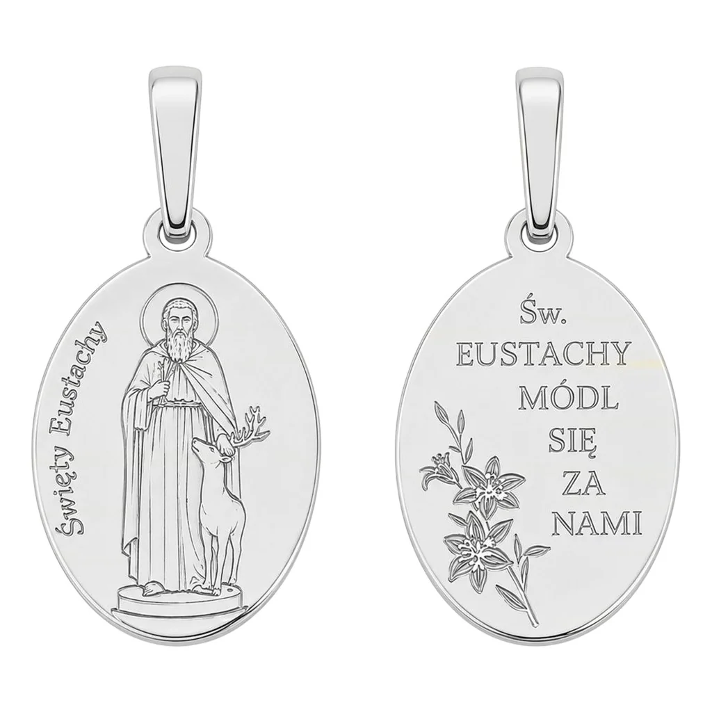 Medalik srebrny Ag 925 rodowany Św. Eustachy MDC146R