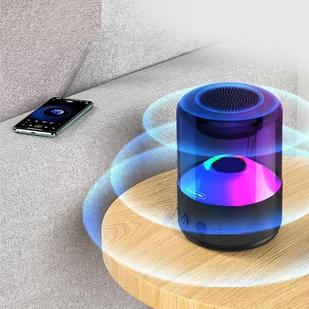 Głośnik bezprzewodowy Somostel Bluetooth BT 5.0 H210 LED RGB AUX TF kolorowy przenośny czarny - Głośniki przenośne - miniaturka - grafika 4