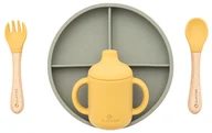 Sztućce dla dzieci - Zestaw obiadowy Olmitos silikonowy 5-elementów zielony  ! - miniaturka - grafika 1