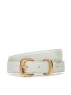 Paski - Calvin Klein Pasek Damski Sarah 2 Piece Logo Buckle Belt 25Mm LV04K7012G Biały - miniaturka - grafika 1