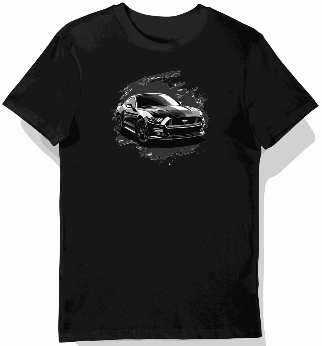 Koszulka męska czarna z nadrukiem klasycznego Forda S