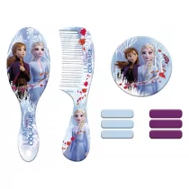 EUROSWAN Komplet dziewczęcy z torbą "Kraina Lodu" szczotka i grzebień + gumki + lusterko) - Szczotki do włosów dla dzieci - miniaturka - grafika 1