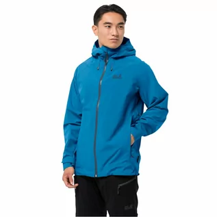 Kurtki męskie - Kurtka przeciwdeszczowa męska Jack Wolfskin HIGHEST PEAK JACKET M blue pacific - S - grafika 1