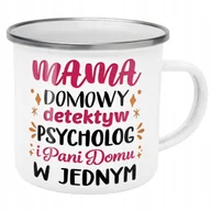 Kubki - Emaliowany Kubek Garnuszek Dzień Matki Dla Mamy Prezent Domowy Detektyw - miniaturka - grafika 1