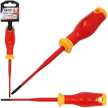 Yato Wkrętak Izolowany Śrubokręt Płaski Extra Slim 3,5x100mm 1000V