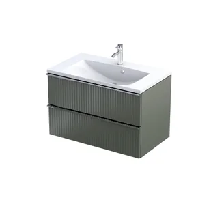 Szafka łazienkowa pod umywalkę Oristo Etna 80 cm zielony mat OR52-SD2S-80-17R - Szafki łazienkowe - miniaturka - grafika 1