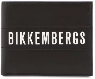 Portfele - modny portfel męski z białym napisem Bikkembergs E4BPME1I3043 - None - grafika 1