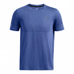 Męska koszulka treningowa Under Armour UA Rush Seamless Legacy SS - niebieska - UNDER ARMOUR - Koszulki sportowe męskie - miniaturka - grafika 1