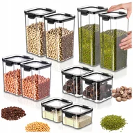 Pojemniki kuchenne - POJEMNIK PLASTIKOWY ZESTAW POJEMNIKÓW na Kaszę Makaron Płatki Żywność 10szt - miniaturka - grafika 1