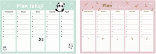 Plan Lekcji Szkolny A4 Panda/Wiśnia Girl Interdruk - Szkolne artykuły papiernicze - miniaturka - grafika 1