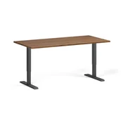 Biurka - Stół z regulacją wysokości, 1 silnik, 745 - 1235 mm, blat 1600 x 800 mm, podstawa czarna, orzech - miniaturka - grafika 1