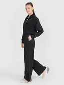 Spodnie damskie - 4F Spodnie oversize z szerokimi nogawkami damskie 4FRSS25TTROF1396-20S Czarny Roz. XS - miniaturka - grafika 1