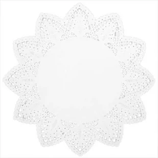 Serwetka dekoracyjna, okrągła, biała, 20 cm, 100 szt SER120-KJ - Dekoracje i nakrycia stołu na imprezę - miniaturka - grafika 1