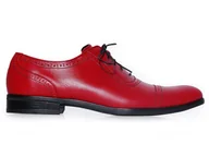 Półbuty damskie - Czerwone brogsy typu adelaide - czarna podeszwa T190 r. 42 - miniaturka - grafika 1