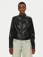 Kurtki damskie - Guess Kurtka skórzana W4YL04 WE480 Czarny Regular Fit - miniaturka - grafika 1