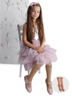 Koszulki i topy damskie - Podkolanówki dziewczęce rajstopowe gładkie beżowe 2PAK 20 DEN Onesize YOCLUB - miniaturka - grafika 1