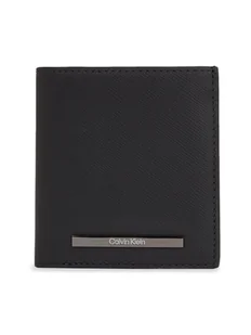 Calvin Klein Duży Portfel Męski Modern Bar Trifold 6Cc W/Coin K50K511836 Czarny - Portfele - miniaturka - grafika 1