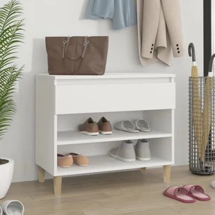 Stojak na buty biały 70x36x60 cm materiał drewnopochodny - Szafki na buty - miniaturka - grafika 1