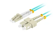 Pozostałe akcesoria sieciowe - Lanberg, Patchcord światłowodowy mm lc/upc-sc/upc duplex 3.0mm om3 50/125 lszh 1m aqua lanberg - miniaturka - grafika 1