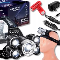 Latarki - MOCNA LATARKA CZOŁOWA AKUMULATOROWA 5x LED CREE XM-L T6 CZOŁÓWKA NA GŁOWĘ - miniaturka - grafika 1