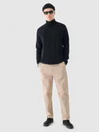 Spodnie męskie - Męskie spodnie casual tkaninowe Outhorn OTHWAW24TTROM1075 - beżowe - miniaturka - grafika 1