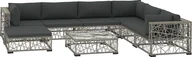 Meble ogrodowe - Elior 8-częściowy szary zestaw wypoczynkowy do ogrodu - Beck 8A - miniaturka - grafika 1