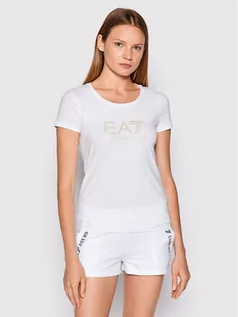 Koszulki i topy damskie - Emporio Armani EA7 T-Shirt 8NTT63 TJ12Z 0101 Biały Regular Fit - grafika 1