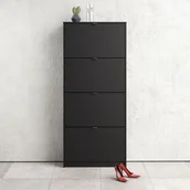 Szafki na buty - Szafka na buty TVILUM Roma 4D, czarna, 24x70x162 cm - miniaturka - grafika 1
