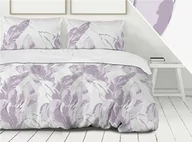 Pościel - Greno Pościel bawełniana 220x200 Ideal biała wrzosowa liście Premium Bielbaw 1 - miniaturka - grafika 1