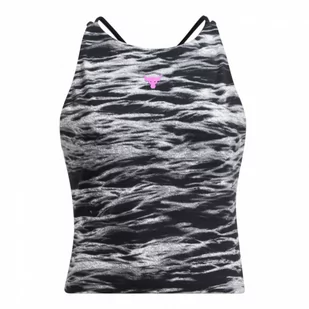 Damski top treningowy Under Armour Project Rock Lets Go Btb Top Pt - czarny - UNDER ARMOUR - Koszulki sportowe damskie - miniaturka - grafika 1