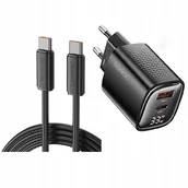 Ładowarki do telefonów - ŁADOWARKA SIECIOWA TOOCKI 33W Z KABLEM 1m USB-C + USB-C - miniaturka - grafika 1