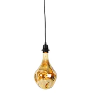 Lampy sufitowe - QAZQA Lampa wisząca czarna z możliwością ściemniania  w tym lustro LED ze złotym ściemnianiem - Cava Luxe - miniaturka - grafika 1