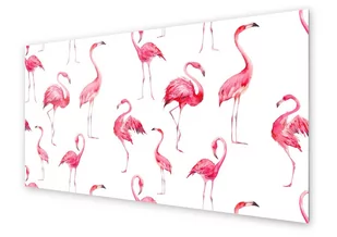 Panel kuchenny HOMEPRINT Flamingi na białym tle 120x60 cm - Dekoracje domu - miniaturka - grafika 1