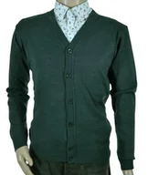 Swetry męskie - Sweter męski rozpinany kardigan na guziki w szpic wełniany z wełny XXL 2XL - miniaturka - grafika 1