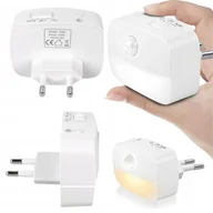Etui i futerały do telefonów - Lampka nocna LED z czujnikiem ruchu do gniazdka EU 3 barwy światła Alogy Night Light Biała - miniaturka - grafika 1