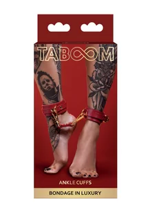 Taboom Taboom Bondage in Luxury Ankle Cuffs Red - Akcesoria BDSM - miniaturka - grafika 2