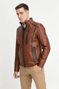 Kurtka skórzana ANDREW 01020D80GSA - Moda i Uroda OUTLET - miniaturka - grafika 1