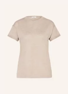 Koszulki i topy damskie - Brunello Cucinelli T-Shirt Z Dodatkiem Kaszmiru IBłyszczącą Przędzą beige - BRUNELLO CUCINELLI - grafika 1