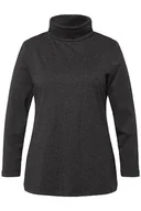 Swetry damskie - Ulla Popken Duże rozmiary damski sweter z golfem Shirtrolli Basic, Antracyt, mieszany., 42-44 - miniaturka - grafika 1
