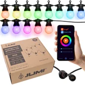 Lampy ogrodowe - Girlanda LED sterowana 10m ŚWIETLNA wielokolorowa SMART z aplikacją TUYA - miniaturka - grafika 1