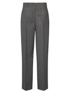 Spodnie sportowe damskie - Tommy Hilfiger Spodnie materiałowe WW0WW47550 Szary Wide Leg - miniaturka - grafika 1