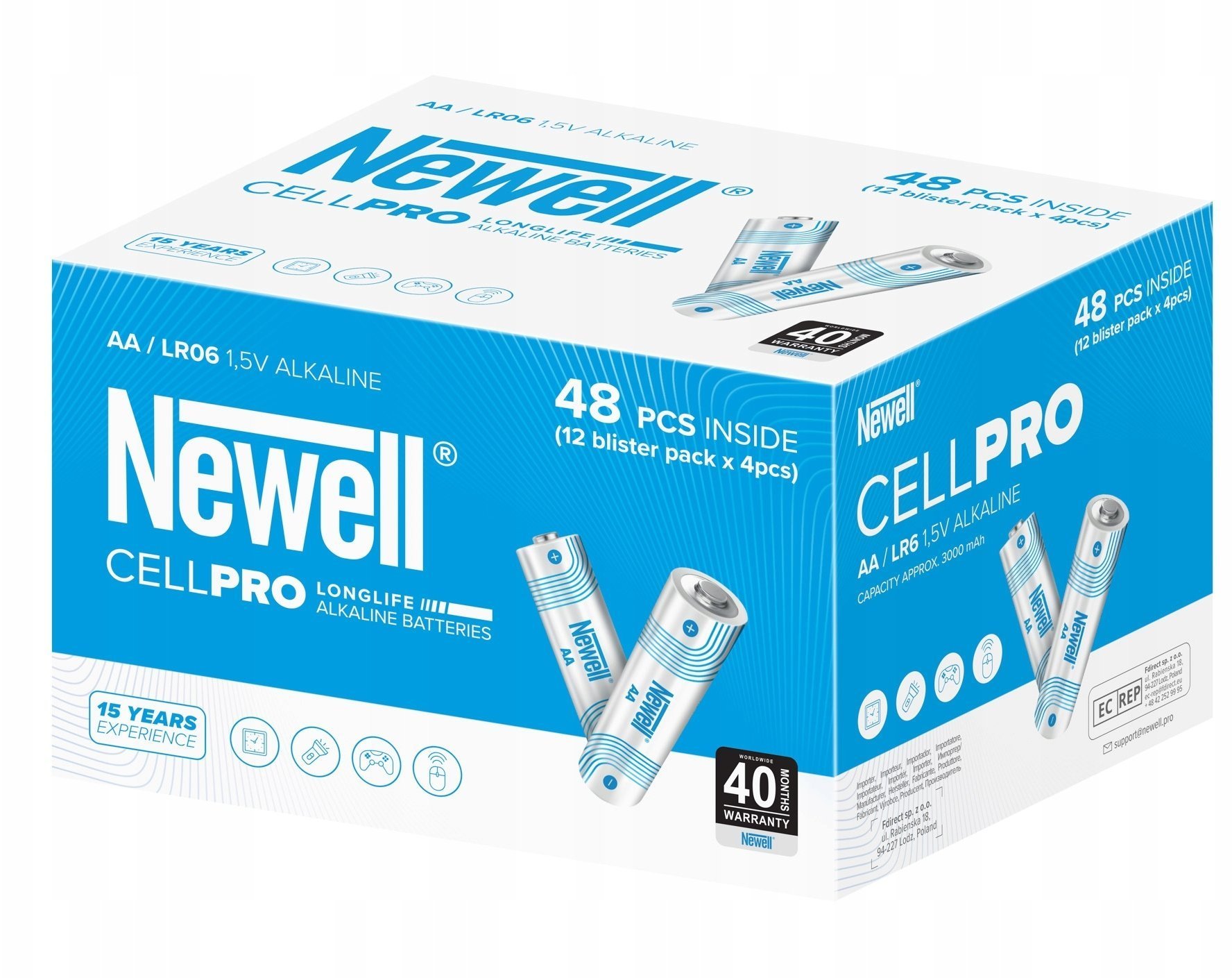 Bateria alkaliczna Newell CellPro AA 12x4 szt. blister