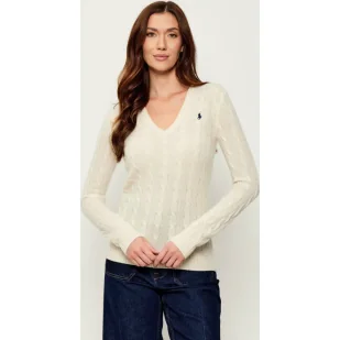 POLO RALPH LAUREN Wełniany sweter KIMBERLY Slim Fit z dodatkiem kaszmiru - Swetry damskie - miniaturka - grafika 1