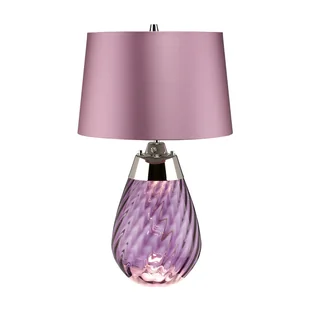 Lampa stołowa szklana fioletowa z abażurem 60 cm Lena E27 60W Elstead - Lampy stojące - miniaturka - grafika 1