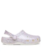 Buty dla dziewczynek - Crocs Klapki Classic Fantasy Glitter Clog K 212561 Biały - miniaturka - grafika 1
