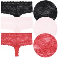 Majtki damskie - MAJTKI DAMSKIE Szorty Kobiece Seksowne Koronka 3 sztuki 3-PAK MORAJ r. XXL - miniaturka - grafika 1
