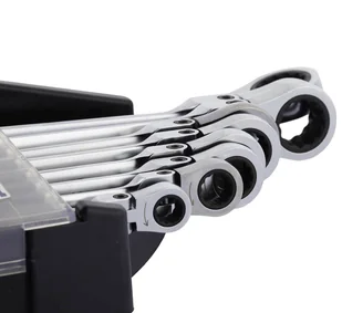 Klucze płasko oczkowe z grzechotką BOXO 8-19mm 9szt - Klucze i nasadki - miniaturka - grafika 5