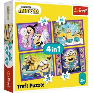 Trefl Puzzle 4w1 W świecie Minionków - Puzzle - miniaturka - grafika 1