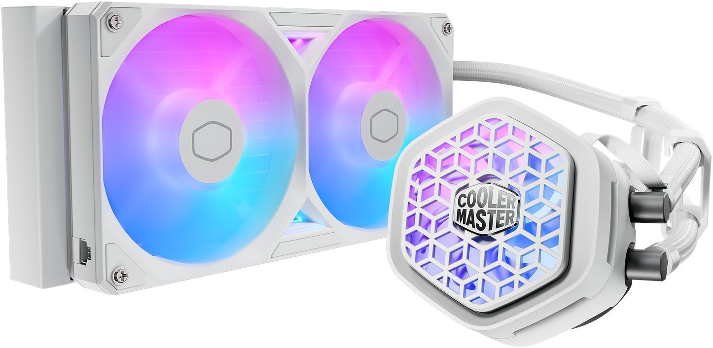 Chłodzenie wodne Cooler Master chłodnica wodna MasterLiquid Atmos II VRM 240, 2x120mm, LGA1851, AM5, biała MLX-D24M-A25SZ-VW