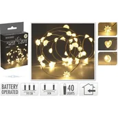 Oświetlenie świąteczne - Drut srebrny z dekorem 40 LED zimny biały 195 cm mix wzorów - miniaturka - grafika 1